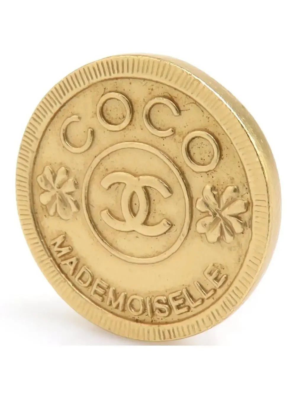 Auth Chanel Mademoiselle Earrings Gold #302664C32B